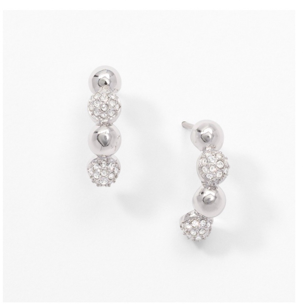 Touchstone Crystal Silver Sparkle Earrings